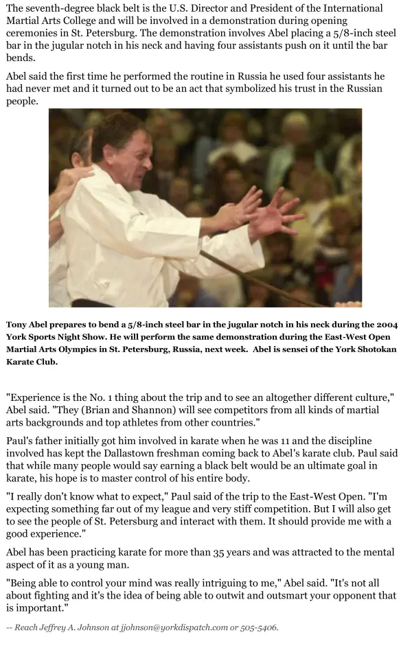 Image of Tony Abel having a Competition